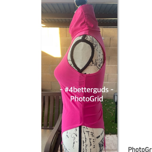 Fashion Nova Mock Neck Sleeveless Bodysuit Hot Pink Medium - Picture 2 of 14